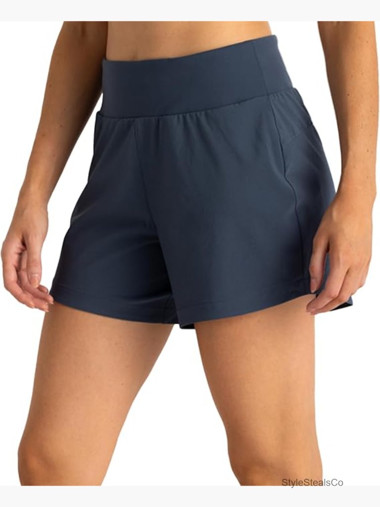 Women's 5" Inseam Active Shorts Upf 50+ Odor Control Bamboo Lined